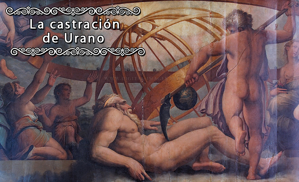 The Mutilation of Uranus by Saturn fresco by Giorgio Vasari and Cristofano Gherardi, c. 1560